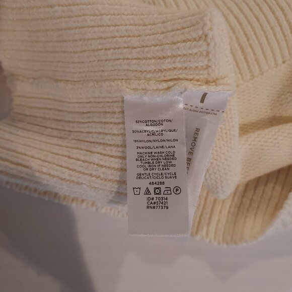 Ann Taylor Wool Blend Cream Pullover Sweater Size Med - Picture 7 of 8